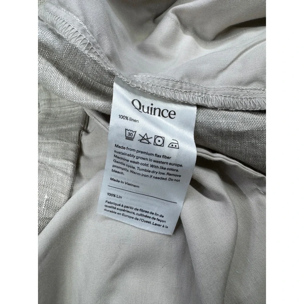 Quince Mens 100% European Linen Pants Driftwood Beige Elastic Waist Trousers NWT